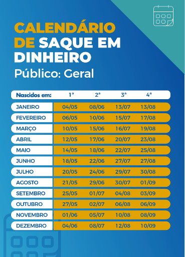 calendário dinheiro