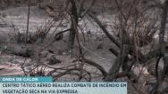 Centro Tático Aéreo realiza combate de incêndio em vegetação seca na Via Expressa