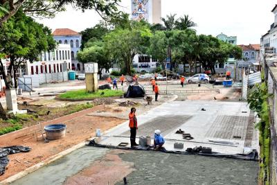 São Luís: continuam reformas nas praças João Lisboa e Largo do Carmo