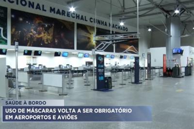 Covid-19: uso de máscaras volta a ser obrigatório em aeroportos e aviões