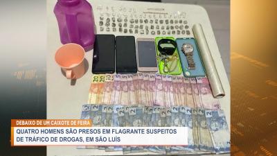 Polícia conduz suspeitos de tráfico de drogas no Coroadinho