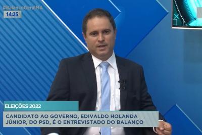 Balanço Geral recebe candidato ao Governo do MA, Edivaldo Holanda Júnior (PSD)