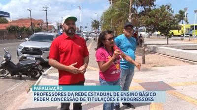 Professores da rede estadual realizam paralisação e pedem concessão de titulação