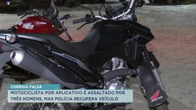 Motociclista é assaltado por três homens; polícia recupera veículo