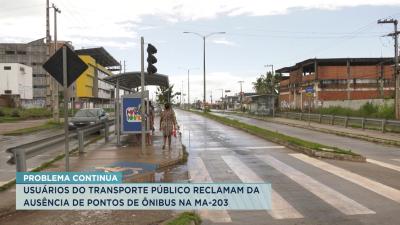 Usuários reclamam de ausência de pontos de ônibus na MA-203