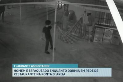 Homem é esfaqueado enquanto dormia em rede de restaurante na Ponta D´Areia