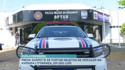 Preso suspeito de furto em veículos estacionados na Av. Litorânea