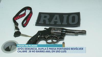 Após denuncia, dupla é presa portando arma de fogo no bairro Anil em São Luís