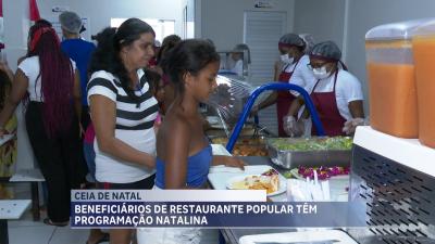 Beneficiários de restaurante popular têm programação natalina