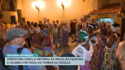 Tambor de Crioula celebra entra de obras na Praça Faustina