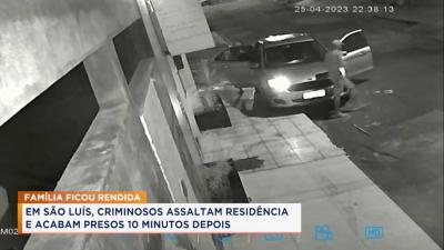 Policia conduz suspeitos de assalto à residência no bairro Planalto Anil