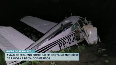 Raposa: avião cai em horta e deixa duas pessoas feridas