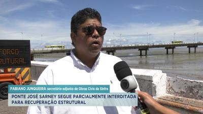 Ponte José Sarney segue parcialmente interditada para reparos