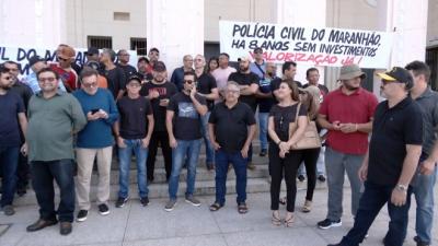 Policiais civis realizam manifestação no centro da capital