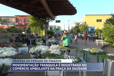 Dia de Finados: movimentação tranquila no comércio informal da Praça da Saudade