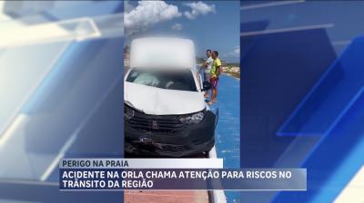 Motorista perde controle e bate em carro estacionado na Avenida Litorânea