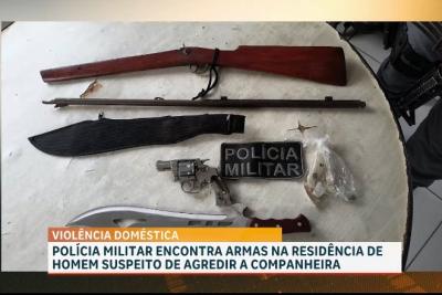 PM encontra armas em casa de suspeito de agredir companheira em Humberto de Campos