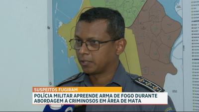 PM apreende arma de fogo durante abordagem em área de mata da Vila Embratel