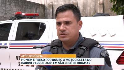 PM conduz suspeito de roubo de motocicleta no bairro Parque Jair