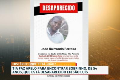 Família busca homem desaparecido há uma semana em São Luís