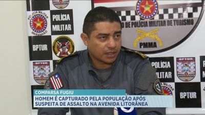 Suspeito de assalto é capturado por populares na Avenida Litorânea