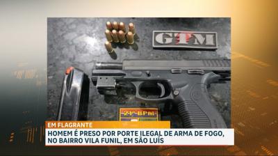 PM apreende arma de fogo no bairro Vila Funil, em São Luís