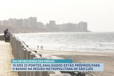 Praias de São Luís: 19 dos 22 pontos analisados estão próprios para o banho