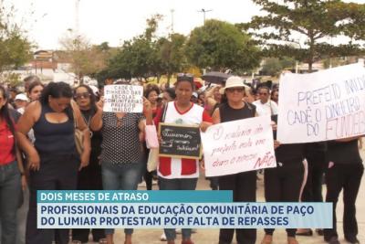 Profissionais da educação comunitária de Paço do Lumiar protestam por falta de repasses