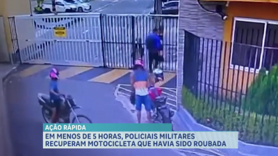 Policiais militares recuperam motocicleta que havia sido roubada 