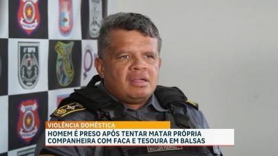 PM conduz suspeito de agredir companheira com faca e tesoura em Balsas