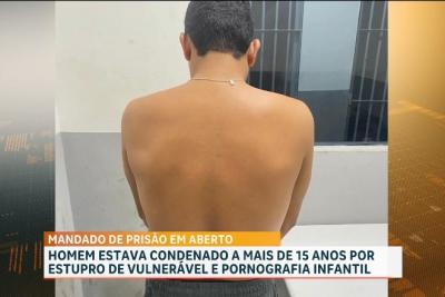 PM conduz homem condenado por estupro de vulnerável e pornografia infantil