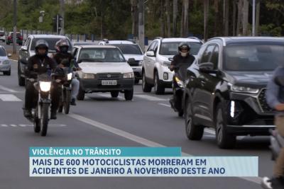 Mais de 600 motociclistas morreram em acidentes de janeiro a novembro de 2024