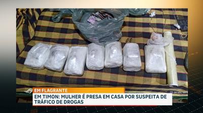 PM apreende drogas e conduz mulher à delegacia em Timon, no MA