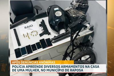 PM desarticula desmanche irregular de motocicletas e apreende armas de fogo na Raposa