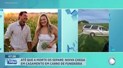 Noiva chega de carro funerário para se casar com homem que conheceu em velório