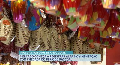 Ovos de chocolate já estampam as prateleiras do comércio da capital