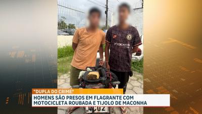 Dupla é presa por suspeita de roubar moto e tráfico de drogas em Paço do Lumiar