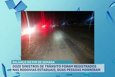 PRF registra 12 acidentes com duas mortes nas rodovias estaduais no fim de semana