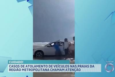 Maré alta e imprudência: carros quase ficam presos em praias de São Luís