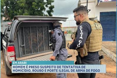 Homem é preso suspeito de tentativa de homicídio, roubo e porte ilegal de arma de fogo em Ariri