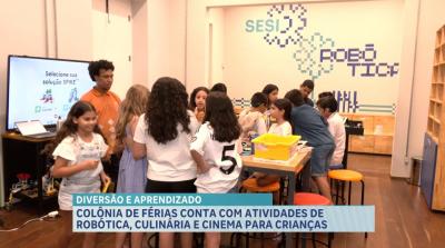 Colônia de férias conta com atividades de robótica, culinária e cinema para crianças