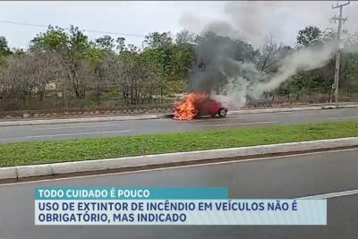 Uso de extintor de incêndio em veículos não é obrigatório, mas indicado