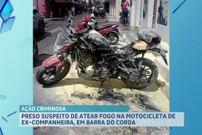 Preso suspeito de atear fogo na motocicleta de ex-companheira, em Barra do Corda