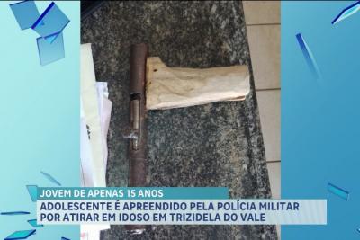 PM conduz adolescente suspeito de atirar em idoso, em Trizidela do Vale