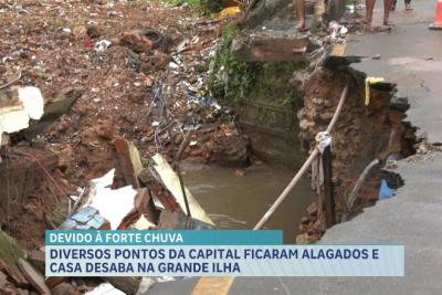 Diversos pontos ficam alagados e casa desaba em São Luís após fortes chuvas