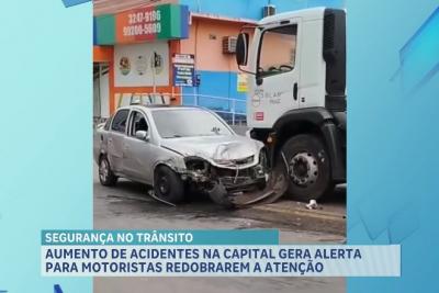 Aumento de acidentes na capital gera alerta para motoristas redobrarem a atenção 