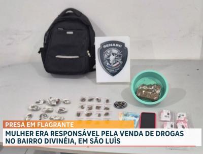 Mulher de 19 anos é presa suspeita de tráfico de drogas na Divinéia, em São Luís