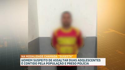 Homem suspeito de assaltar adolescentes é contido pela população 