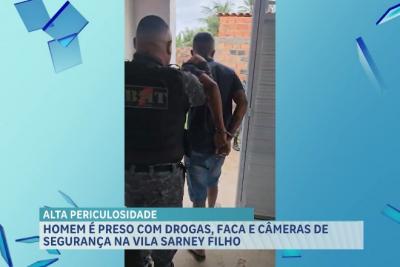 Suspeito de tráfico de drogas e ameaçar moradores é conduzido na Vila Sarney Filho