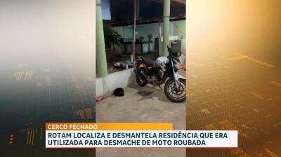 ROTAM localiza residência que era utilizada para desmanche de moto roubada, no São Cristóvão